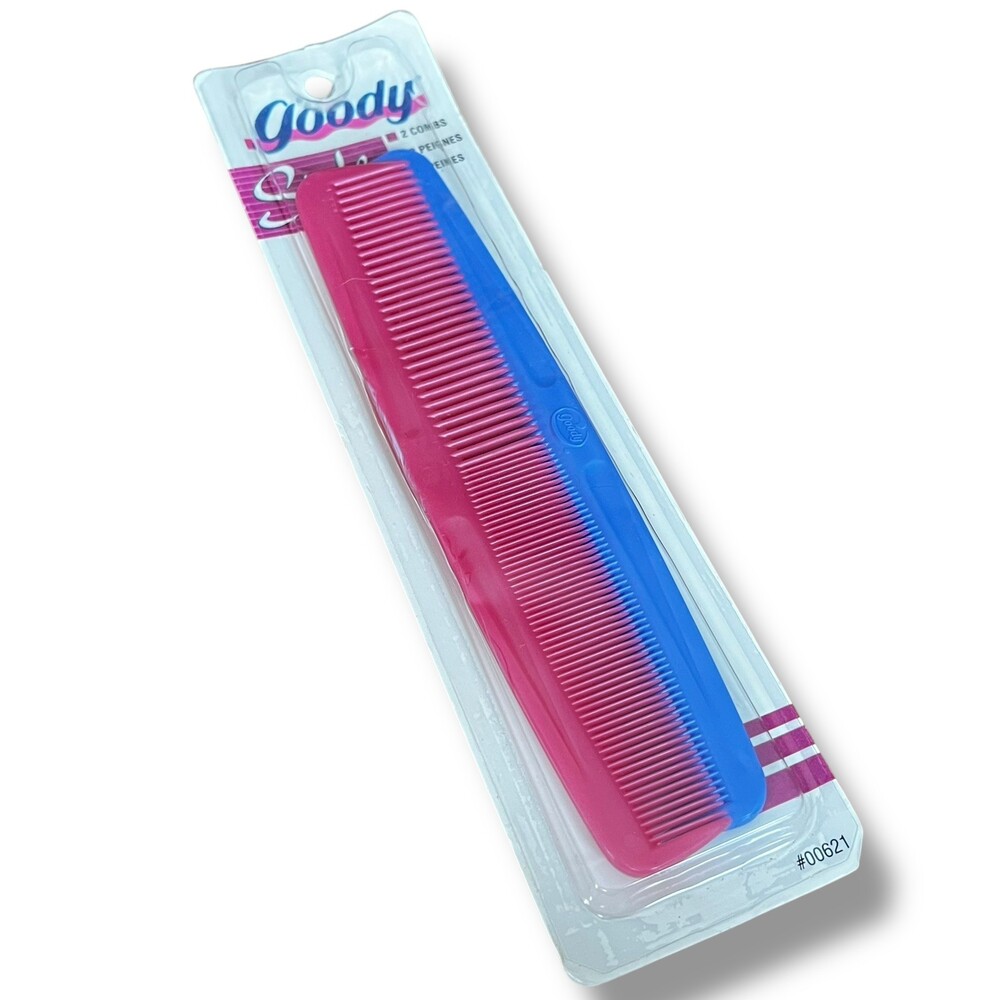 VTG Goody Style Line 1994 Unbreakable 7” Hair Combs New Sealed Pink & Purple NOS